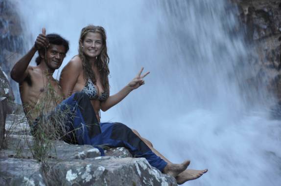 Explorando o Canyon do Capivari com o nosso guia, o Pedrão, na Chapada dos Veadeiros, região de Cavalcante - GO